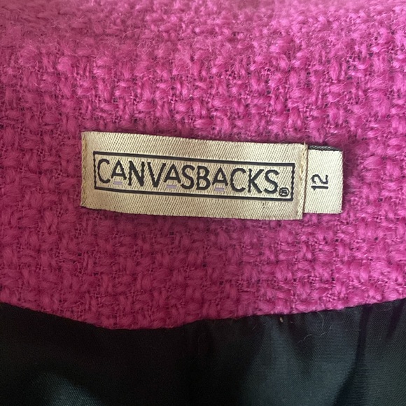 Canvasbacks fuchsia boucle jacket novelty ribbon trim size 8 - Picture 4 of 4